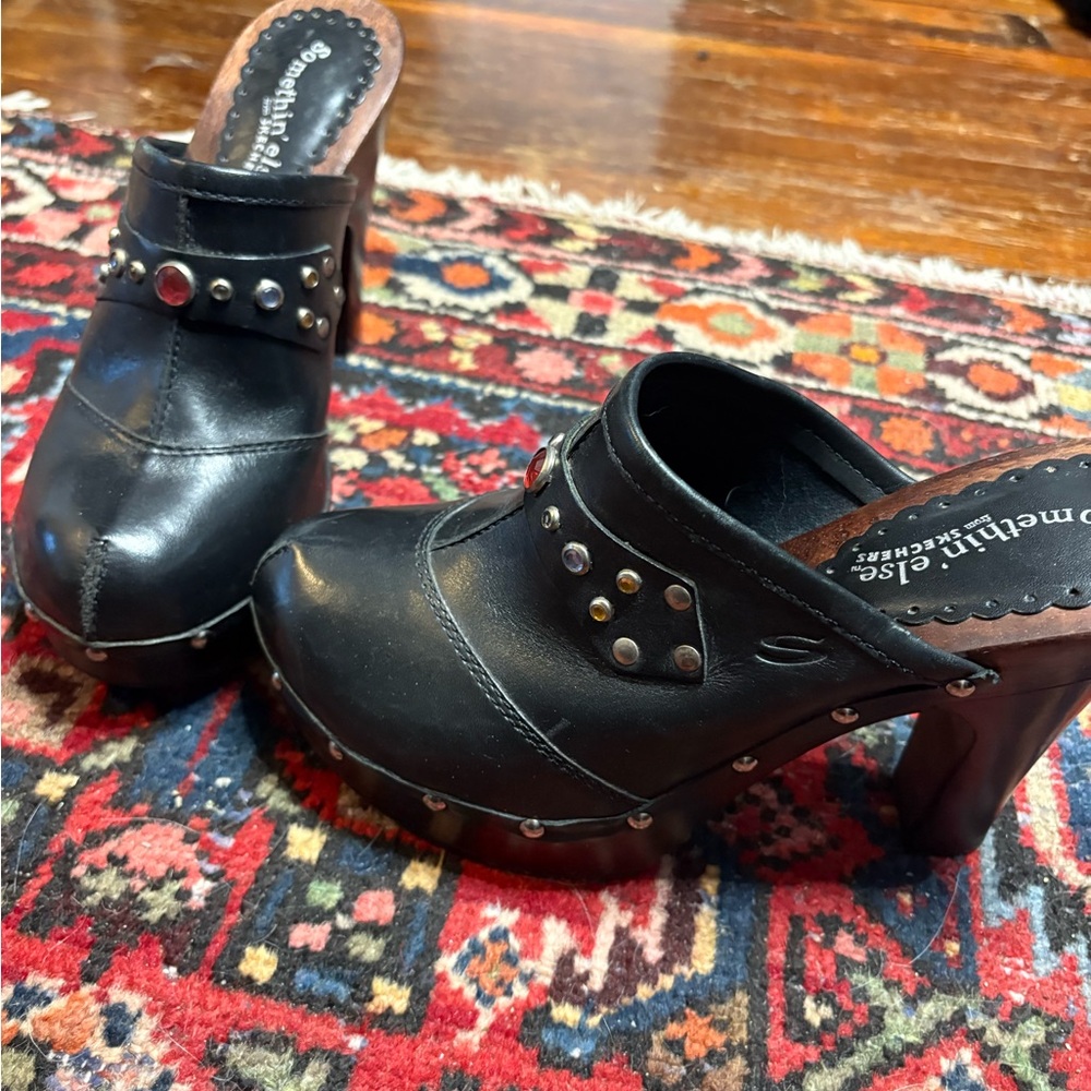 90s-Y2k Somethin’ Else by Sketchers Leather Clogs- sz8